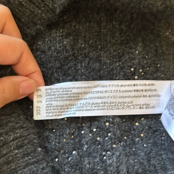 Zara Charcoal Beaded Crew Neck Sweater - Picture 4 of 4